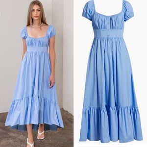 Moon River poplin high low maxi dress